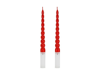 Świece stożkowe świąteczne z motywem Mikołaja 25 cm mix 2 szt.