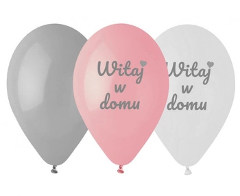 Balony Premium Witaj w domu, różowe, 12 cali/ 6 szt.