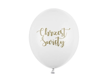 Balon lateksowy Chrzest Święty Pastel biały 30 cm