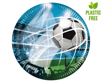 Talerzyki papierowe Soccer Fans (next generation) 20 cm, 8 szt. (plastic-free) (papier FSC)