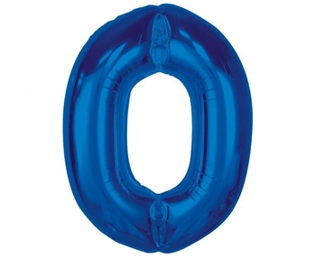 Balon foliowy Smart, cyfra 0, niebieska, 92 cm