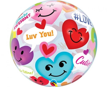 Balon bubble Serce przezroczysty 51 cm Qualatex