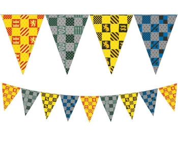 Banner Harry Potter Hogwarts Houses, flagi (papier FSC)