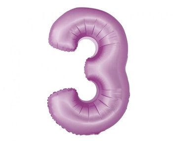 Balon foliowy Smart, Cyfra 3, lawendowa matowa, 76 cm
