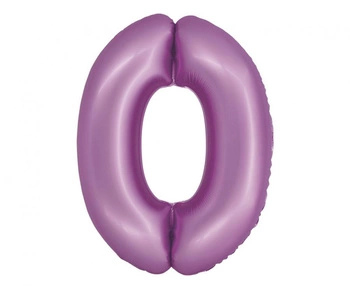 Balon foliowy Smart, Cyfra 0, lawendowa matowa, 76 cm