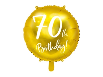 Balon foliowy 70 urodziny 70th Birthday złoty 45 cm
