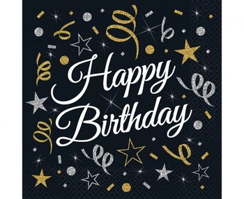 Serwetki B&C Happy Birthday, certyfikat FSC, 33x33 cm, 20 szt.