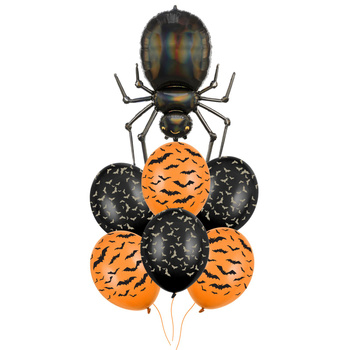 Zestaw na Halloween - balon foliowy Pająk, 60x101cm, czarny