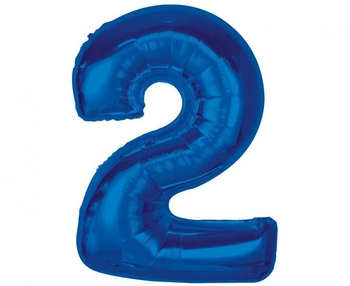 Balon foliowy Smart, cyfra 2, niebieska, 92 cm