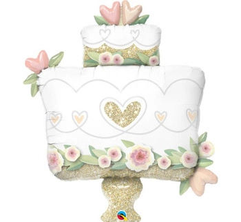 Balon foliowy 41" QL SHP "ZŁOTY WEDDING CAKE "