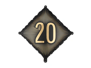 Balon foliowy 20 urodziny Happy 20 Birthday 46 x 46 cm