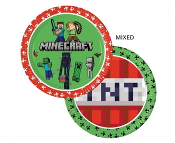 #PT23 Talerzyki papierowe Minecraft, next generation, 23 cm, 8 szt. (plastic-free)