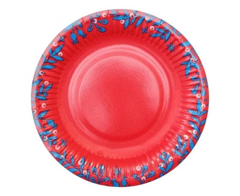 Talerzyki papierowe na Boże Narodzenie Let It Snow 18 cm 6 szt.