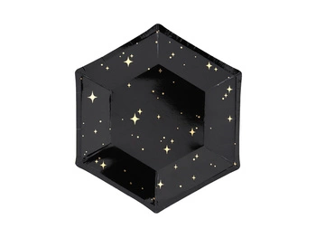 Talerzyki Let's Celebrate, czarny, 20 cm (1 op. / 6 szt.)