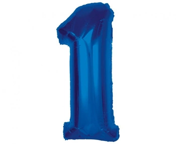 Balon foliowy Smart, cyfra 1, niebieska, 92 cm