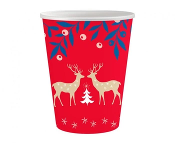 Kubeczki papierowe bożonarodzeniowe "Let It Snow" 250 ml 6 szt.