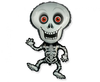 Balon foliowy Szkielet Halloween szary 60 cm