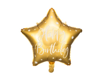 Balon foliowy Happy Birthday złoty 40 cm