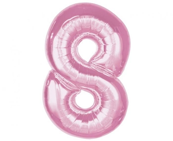 Balon foliowy Smart, cyfra 8, j. różowa, 92 cm