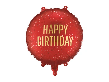 Balon foliowy pastylka Happy Birthday ciemny czerwony 35 x 35 cm