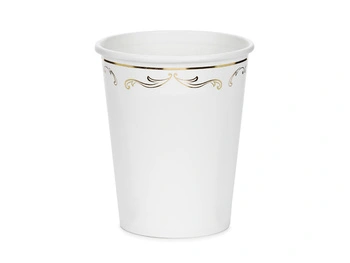 Kubeczki papierowe z ornamentem białe 220 ml 6 szt.