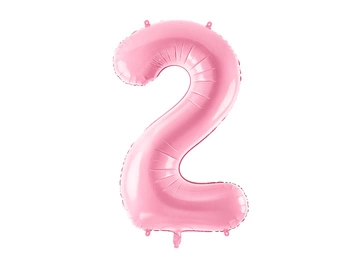 Balon foliowy Cyfra 2 różowy 86 cm
