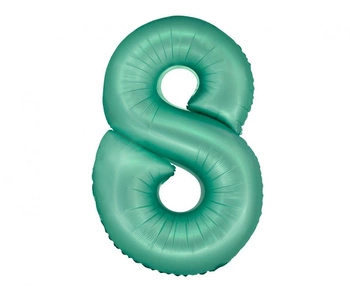Balon foliowy Smart, Cyfra 8, miętowa matowa, 76 cm