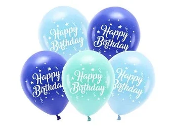 BALONY ECO 26CM HAPPY BIRTHDAY NIEBIESKI