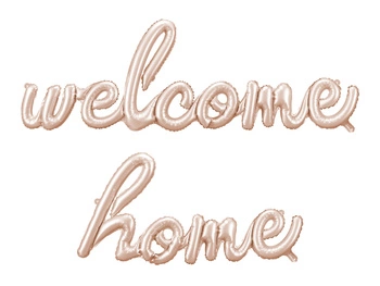 Balon foliowy Welcome Home, 335x71 cm, cappuccino