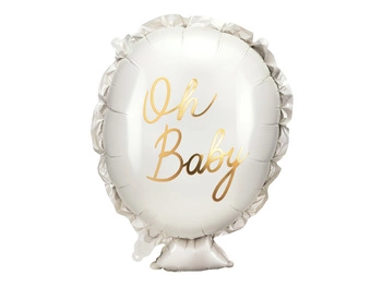 Balon foliowy Baby Shower Oh Baby kremowy 53 x 69 cm
