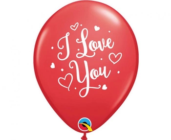 Balony lateksowe Serce I Love You czerwony 6 szt. 29 cm Qualatex