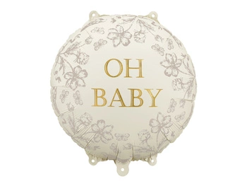 Balon foliowy Baby Shower pastylka Oh Baby 35 x 35 cm