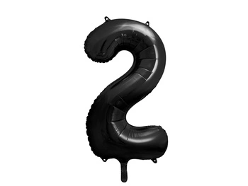 Balon foliowy Cyfra 2 czarny 86 cm
