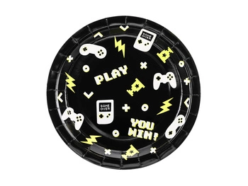 Talerzyki papierowe Gamepad 23 cm 6 szt.