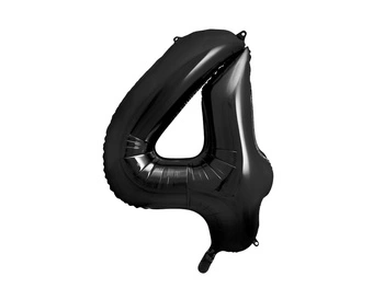 Balon foliowy Cyfra 4 czarny 86 cm