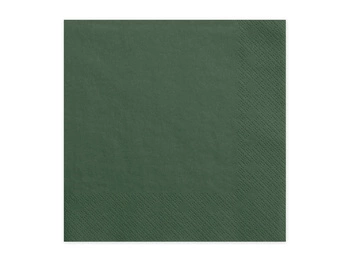 Serwetki trójwarstwowe PartyDeco butelkowa zieleń 33 x 33 cm 20 szt.