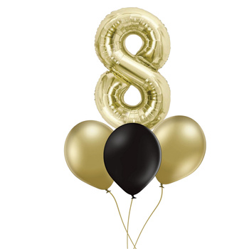 Bukiet z cyfrą - złoto-czarna klasyka - WARIANTY