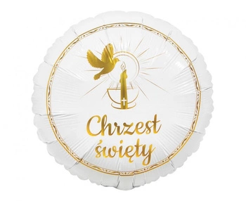 Balon foliowy Chrzest Święty (gołąbek i świeca), 18 cali