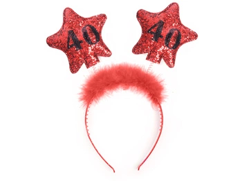 Opaska z gwiazdkami 40, czerwony