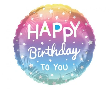 Balon foliowy Happy Birthday gradient ombre 45 cm