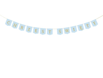 Baner ''Chrzest Święty'', 2 m, jasny niebieski