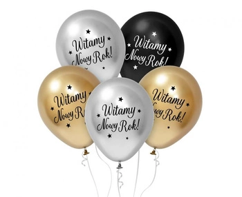 Balony Beauty&Charm Witamy Nowy Rok, 12"/ 5 szt.