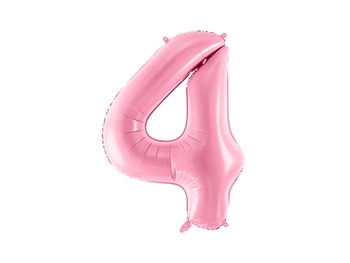 Balon foliowy Cyfra 4 różowy 86 cm