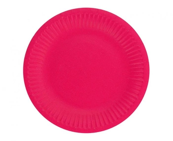 Talerzyki papierowe jednokolorowe magenta 18 cm 6 szt.