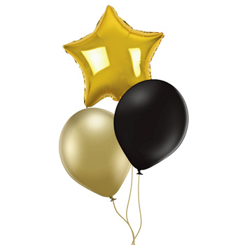 Zestaw 3 balonów - mix klasyczny, złoto-czarny