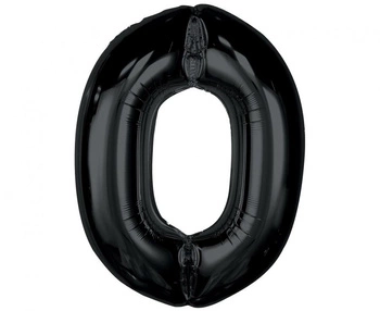 Balon foliowy Smart, cyfra 0, czarna, 92 cm