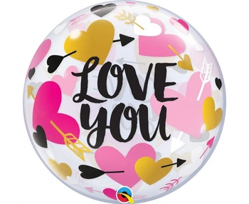 Balon foliowy 22" QL Bubble Poj. Love You