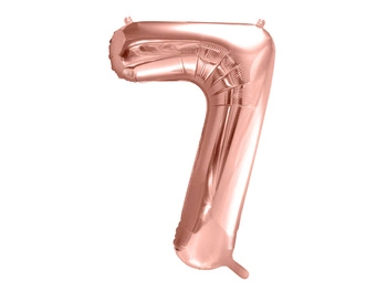 Balon foliowy Cyfra 7 różowe złoto 86 cm