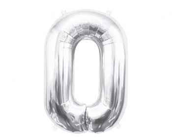 Balon foliowy Cyfra 0 srebrny 85 cm
