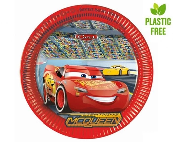 #PT23 Talerzyki papierowe Cars 3 (Disney), next generation  23cm, 8 szt. (plastic-free)